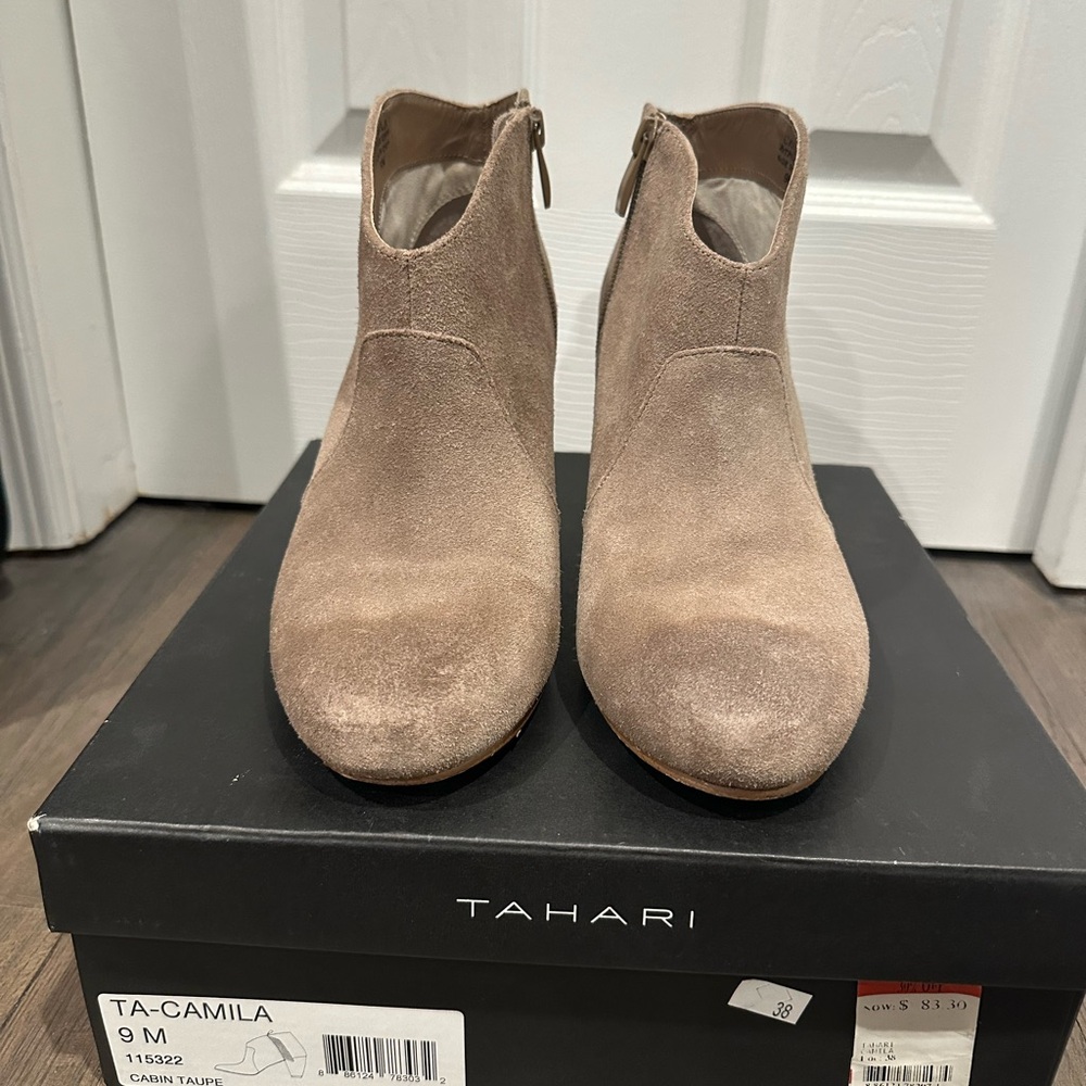 Tahari Women's Beige Ankle Booties